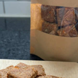 organic apple carrot maple dog biscuits with bag fir and maple